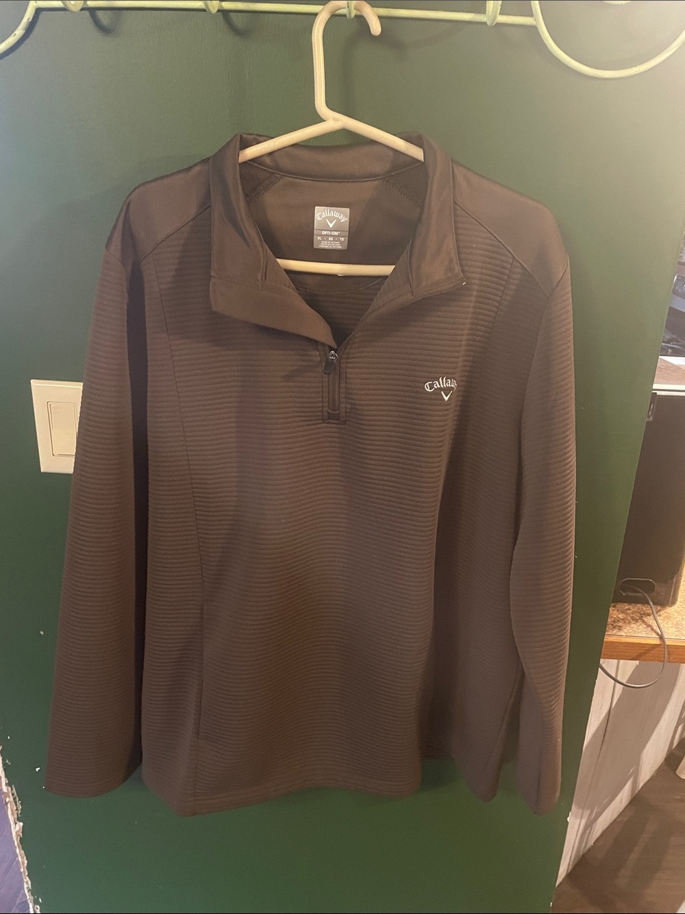 Callaway Men’s Dark Brown Opti-Dri Quarter-Zip Golf Sweater Size XL
